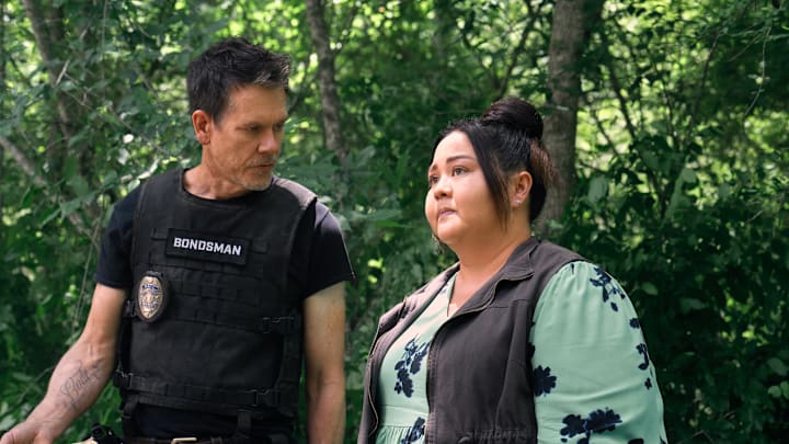 Kevin Bacon (Hub Halloran), Jolene Purdy (Midge) in The Bondsman on Prime Video