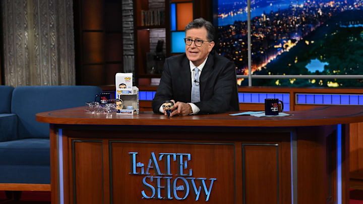 The Late Show with Stephen Colbert and during Tuesday’s September 2, 2025 show. Photo: Scott Kowalchyk ©2025 CBS Broadcasting Inc. All Rights Reserved.