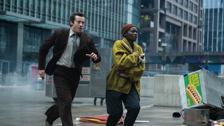 Joseph Quinn as “Eric” and Lupita Nyong’o as “Samira” in A Quiet Place: Day One from Paramount Pictures.