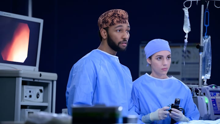 GREYÕS ANATOMY - ÒDon't You (Forget About Me)"Ó - Amelia and Simone attempt to perform a high-stakes and groundbreaking brain surgery. Teddy and Bailey attend a medical conference and run into Dr. Cass Beckman. Meanwhile, Jo struggles with her irritation toward a younger OB-GYN. THURSDAY, APRIL 3 (10:00-11:00 p.m. EDT) on ABC. (Disney/Anne Marie Fox) 
ANTHONY HILL, ADELAIDE KANE
