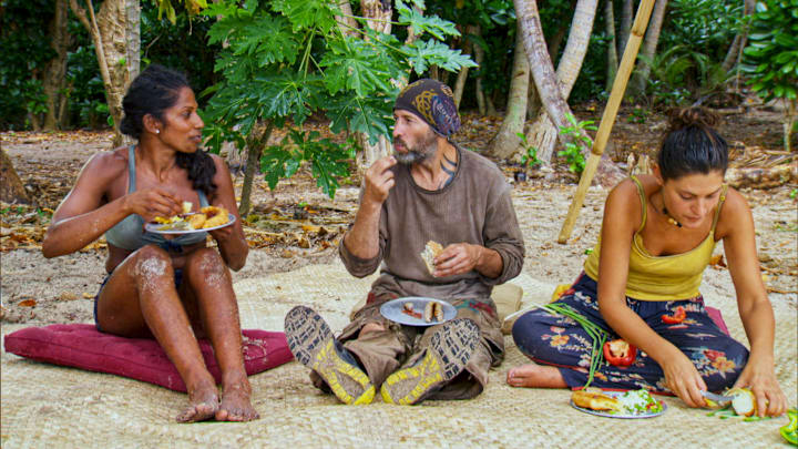 "It All Boils Down to This" - Natalie Anderson, Tony Vlachos and Michele Fitzgerald on the three-hour season finale episode of SURVIVOR: WINNERS AT WAR, airing Wednesday, May 13th (8:00-11:00 PM, ET/PT) on the CBS Television Network. Photo: Screen Grab/CBS Entertainment ©2020 CBS Broadcasting, Inc. All Rights Reserved.