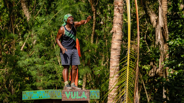 “Committing to the Bit” – Castaways must fly blind during the immunity challenge, leaving one tribe with tribal council in their sights. The rising tensions within the losing tribe culminate in a historic tribal council, on SURVIVOR, Wednesday, March 12 (8:00-9:30 PM, ET/PT) on the CBS Television Network, and available to stream on Paramount+*. Jeff Probst serves as host and executive producer. Pictured: Cedrek McFadden. Photo: Robert Voets/CBS ©2024 CBS Broadcasting, Inc. All Rights Reserved.