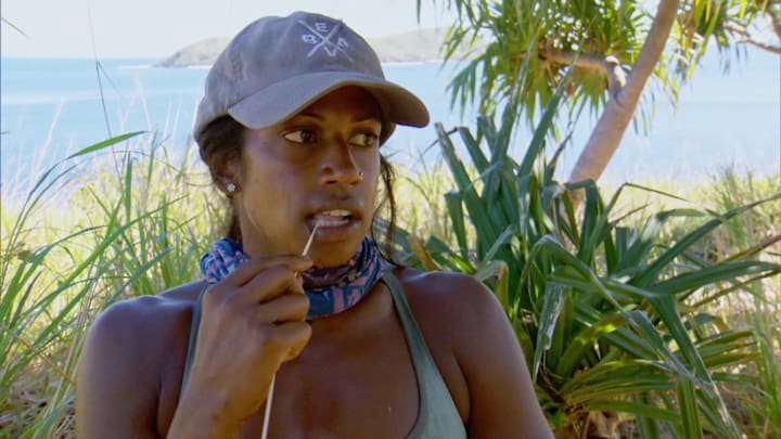 "This is Extortion - Natalie Anderson on the Eleventh episode of SURVIVOR: WINNERS AT WAR, airing Wednesday, April 22nd (8:00-9:01 PM, ET/PT) on the CBS Television Network. Photo: Screen Grab/CBS Entertainment ©2020 CBS Broadcasting, Inc. All Rights Reserved