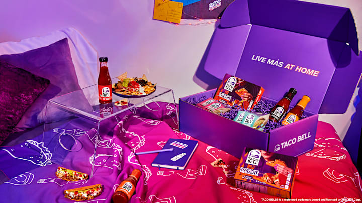 Taco Bell at Home is Bringing Heat to College Beds this December. Image Credit to Taco Bell. 