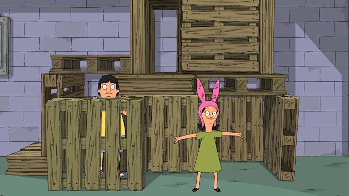BOB'S BURGERS: Tina is determined to get some upper butt action at Chelseas party, but in her attempts to dry off her nervous butt sweat, her skirt ends up stuck in the dryer. Meanwhile, Teddy tries to get in on the familys competition of building objects from the basement trash on the all-new "Butt Sweat and Fears" episode of BOB'S BURGERS airing Sunday, May 19 (9:00-9:30 PM ET/PT) on FOX. BOBS BURGERS © 2024 by 20th Television