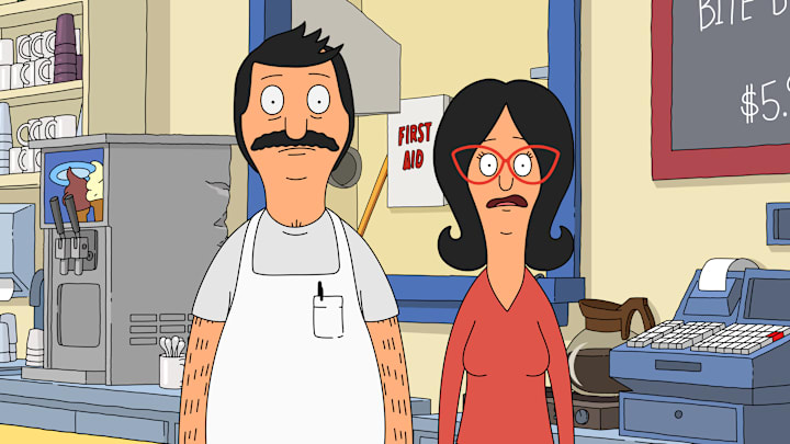 BOB'S BURGERS: When Gayle tells the family shes sending in an audition tape to be on Tough Stuff Island, Linda is determined to make her tape boring to save her from being humiliated on a rejection reel. Bob struggles with his new electric grinder while the kids secretly attempt to make Gayles tape more interesting on the all-new "The Right Tough Stuff" episode of BOB'S BURGERS airing Sunday, Sept 15 (8:30-9:00 PM ET/PT) on FOX. BOBS BURGERS © 2024 by 20th Television