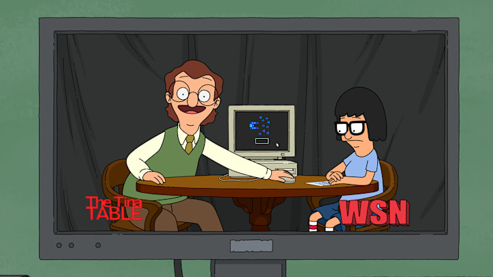 BOB'S BURGERS: Tina is caught in a dilemma when Mr. Frond’s computer video game shoots her show, ‘The Tina Table’ into popularity, but the effects of his game take a toll on the school’s natural order. Meanwhile, Bob and Linda get a little too carried away with the ritual of recounting horror movies to Teddy and begin making up their own plots on the all-new "The Tina Table: The Tables Have Tina-ed" episode of BOB'S BURGERS airing Sunday, Sept 29 (9:00-9:30 PM ET/PT) on FOX. BOB’S BURGERS © 2024