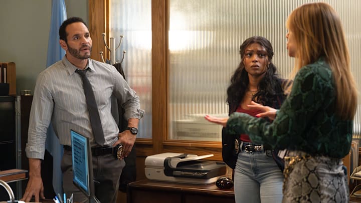 HIGH POTENTIAL - ÒSurvival ModeÓ - Morgan is excited to get her official LAPD badge despite KaradecÕs reluctance. The detectives work tirelessly on an emotional missing children case, which hits close to home for Morgan and sends her mind into overdrive. TUESDAY, OCT. 15 (10:01-11:00 p.m. EDT) on ABC. (Disney/Carlos Lopez-Calleja) 
DANIEL SUNJATA, JAVICIA LESLIE, KAITLIN OLSON