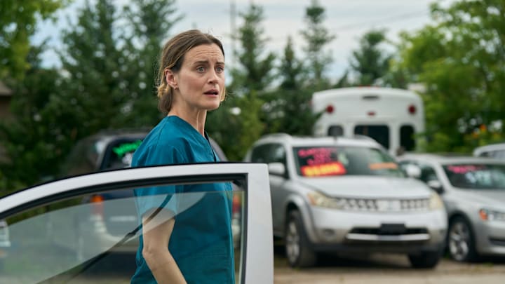 ACCUSED: L-R: Taylor Schilling in the "April's Story" episode of ACCUSED airing Tuesday, Oct 15 (9:00-10:00 PM ET/PT) on FOX. © 2024 Fox Media LLC. CR: Steve Wilkie/FOX.