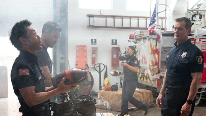 9-1-1 - ÒMasksÓ - The 118 is once again working on the spookiest night of the year and missing out on all the tricks and treats. Meanwhile, BuckÕs Halloween decorations become a little scarier than he had hoped. THURSDAY, OCT. 24 (8:00-9:00 p.m. EDT) on ABC. 
KENNETH CHOI, RYAN GUZMAN, PETER KRAUSE