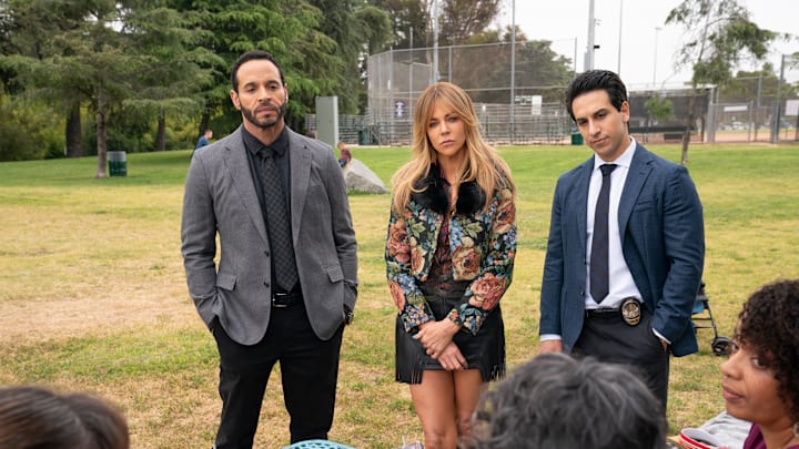 HIGH POTENTIAL - ÒChutes and MurdersÓ - A nanny is found bludgeoned to death in the park. Elsewhere, Morgan interferes when Elliot admits to not being invited to his classmateÕs party. TUESDAY, JAN. 21 (9:00-10:00 p.m. EST) on ABC. (Disney/Mitch Hasseth) 
DANIEL SUNJATA, KAITLIN OLSON, DENIZ AKDENIZ