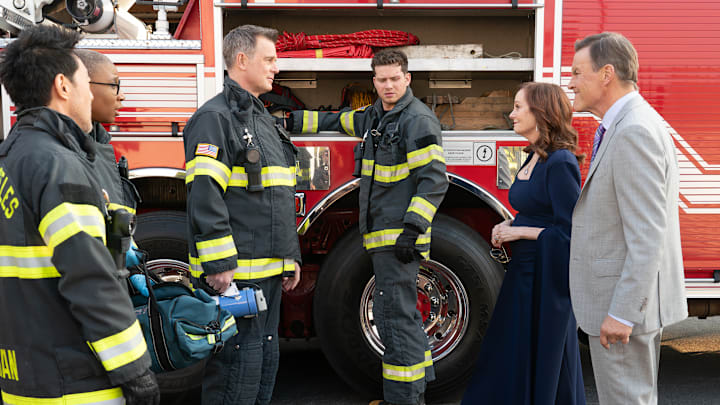 9-1-1 - ÒHoly Mother of GodÓ - The 118 responds to a call at a mega-church, where Bobby runs into his estranged mother. Meanwhile, Buck is looking to expand his social circle now that Eddie has left. THURSDAY, MARCH 20 (8:00-9:00 p.m. EDT) on ABC. (Disney/Christopher Willard) 
KENNETH CHOI, AISHA HINDS, PETER KRAUSE, OLIVER STARK, LESLEY ANN WARREN, SEAN O'BRYAN