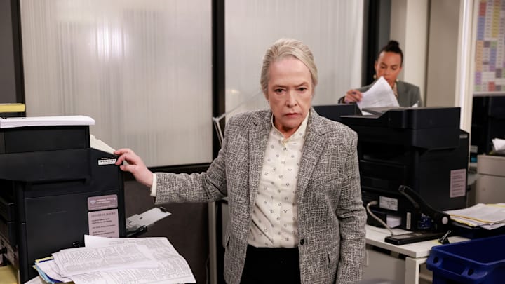 “No, No Monsters” – YouThree help Olympia defend a defamed nanny at her children’s school. Also, Matty is on a stressful hunt for an important document on the Wellbrexa case, on MATLOCK, Thursday, Dec. 12 (9:01-10:00 PM, ET/PT) on the CBS Television Network, and streaming on Paramount+ (live and on demand for Paramount+ with SHOWTIME subscribers, or on demand for Paramount+ Essential subscribers the day after the episode airs)*. Pictured (L-R): Kathy Bates as “Madeline Matlock”. 