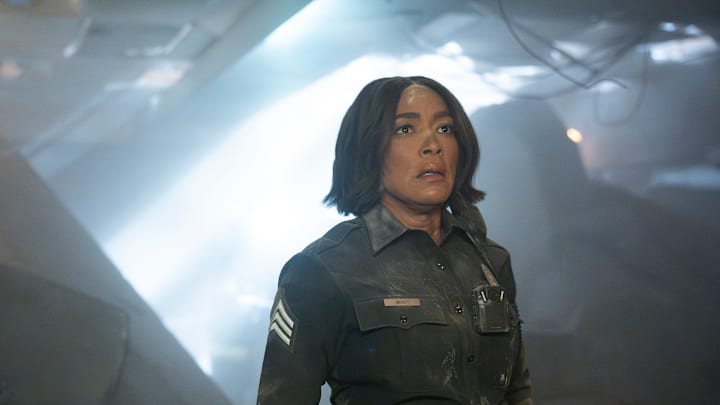 9-1-1 - “Seismic Shifts” - The 118, still reeling from their recent loss, is dispatched to a mass casualty event after a high-rise apartment building collapses. Then, Athena and Chimney have to work together to save a familiar face.THURSDAY, MAY 15 (8:00-9:00 p.m. EDT) on ABC. (Disney/Christopher Willard) 
ANGELA BASSETT