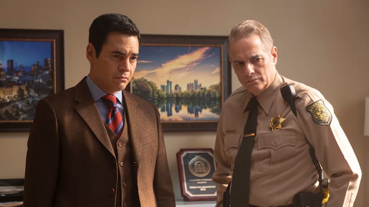 WILL TRENT - “Why Hello, Sheriff” - While investigating a murder in a rural town and clashing with the local sheriff, Will uncovers surprising truths about his past. Meanwhile, Angie makes an unexpected discovery, and Ormewood continues to struggle with his diagnosis. TUESDAY, MAY 6 (8:00-9:00 p.m. EDT) on ABC. (Disney/Wilford Harewood) 
RAMÓN RODRIGUEZ, YUL VAZQUEZ