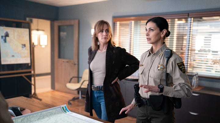 “Firewall” – Sheriff Country -- Diane Farr as Sharon and Morena Baccarin as Sheriff Mickey Fox. Photo: Marni Grossman /CBS ©2025 CBS Broadcasting, Inc. All Rights Reserved.