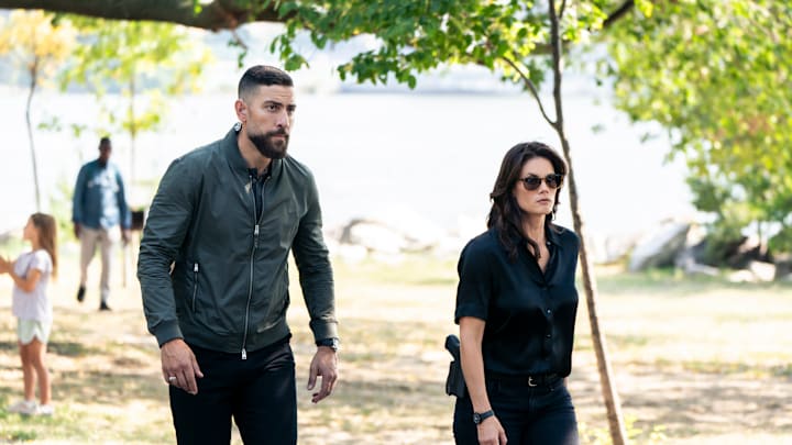 “Boy Scout” – Pictured (L-R): Zeeko Zaki as Special Agent Omar Adom ‘OA’ Zidan and Missy Peregrym as Special Agent Maggie Bell. Photo: Bennett Raglin/CBS ©2025 CBS Broadcasting, Inc. All Rights Reserved.