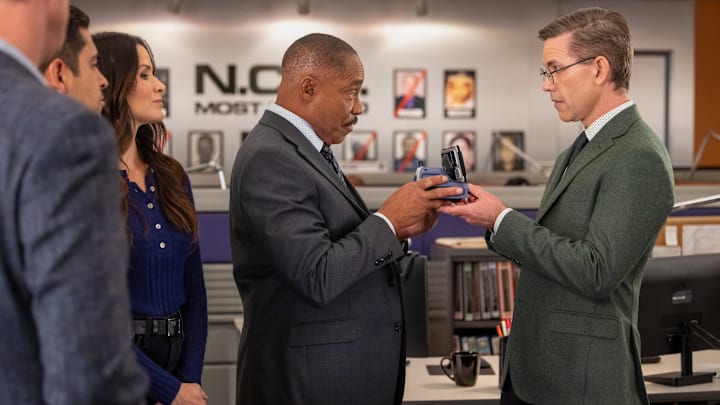 Katrina Law as Knight, Rocky Carroll as Vance, and Brian Dietzen as Jimmy in NCIS season 23 Katrina Law as Knight, Rocky Carroll as Vance, and Brian Dietzen as Jimmy in NCIS season 23
