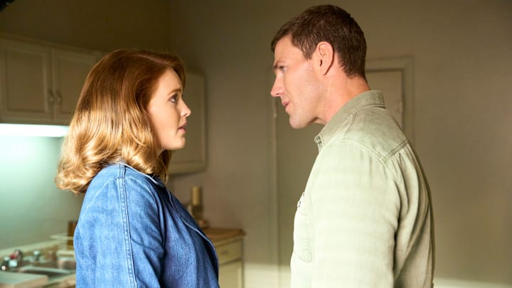 “End of the Road” – Pictured L to R: Kathleen Kenny as Diane Sterling and Austin Stowell as Leroy Jethro Gibbs. Photo: Greg Gayne/CBS ©2025 CBS Broadcasting, Inc. All Rights Reserved. “End of the Road” – Pictured L to R: Kathleen Kenny as Diane Sterling and Austin Stowell as Leroy Jethro Gibbs. Photo: Greg Gayne/CBS ©2025 CBS Broadcasting, Inc. All Rights Reserved.