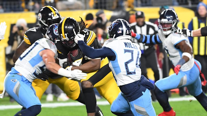 Nov 2, 2023; Pittsburgh, Pennsylvania, USA; Pittsburgh Steelers running back Najee Harris (22)