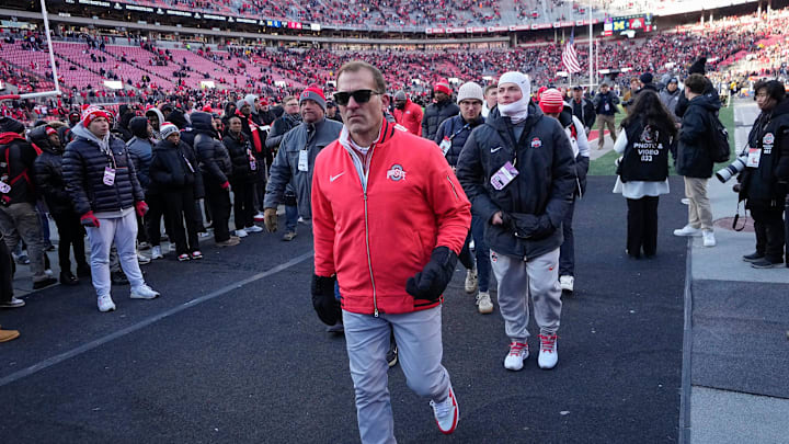 Ohio State athletic director Ross Bjork leaves the field following the NCAA football game between the Buckeyes and the Michigan Wolverines at Ohio Stadium in Columbus on Saturday, Nov. 30, 2024. Michigan won 13-10.