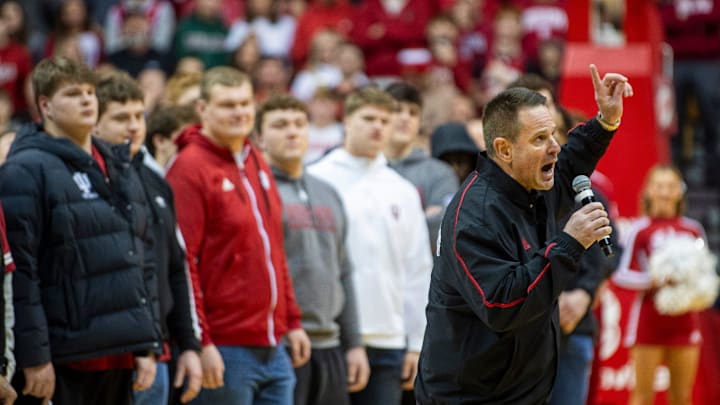 Indiana football head coach Curt Cignetti during the Indiana versus Maryland men's basketball game at Simon Skjodt Assembly Hall on Sunday, Jan. 26, 2025.
