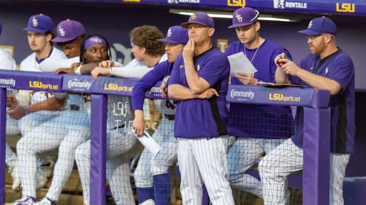 Tigers Head Coach Jay Johnson, LSU Tigers take on Louisianas Ragin Cajuns at Alex Box Stadium in Baton Rouge, LA. Tuesday, March 25, 2025.