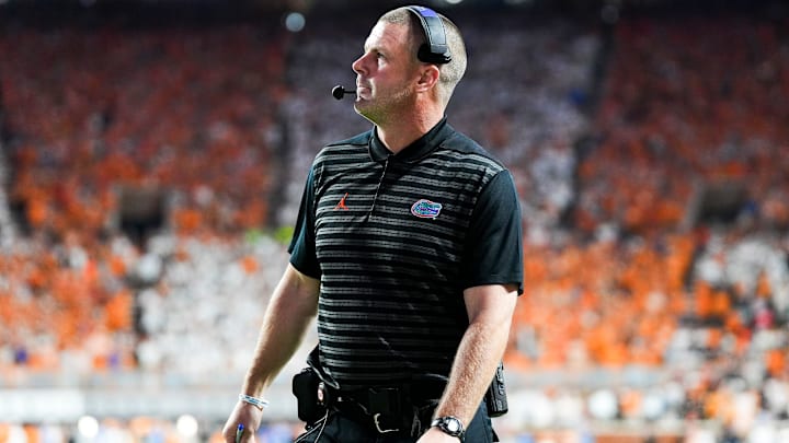 Florida head coach Billy Napier during a SEC conference game between Tennessee and Florida in Neyland Stadium on Saturday, Oct. 12, 2024.