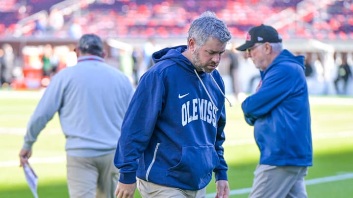 Ole Miss Head Coach Pete Golding is seen before the Ole Miss vs. Tulane College Football Playoff game in Oxford, Miss. on Saturday, December 20, 2025.
