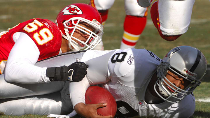 Donnie Edwards compiled 761 tackles in 117 career games with the Chiefs