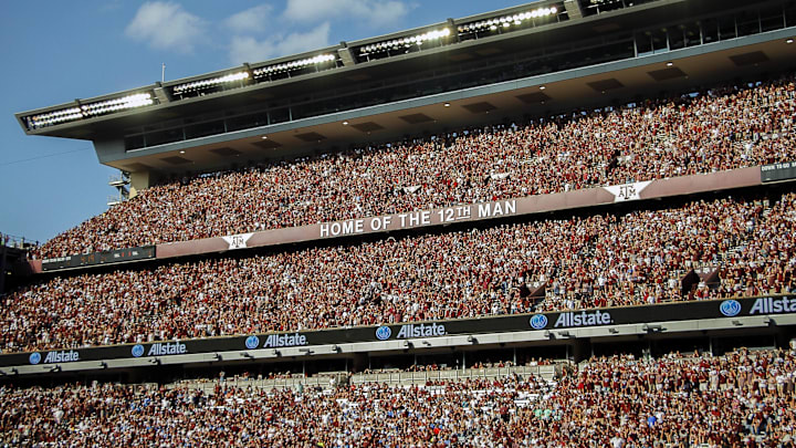 Sep 3, 2016; College Station, TX, USA; The east stands of Kyle Field during a game between the Texas