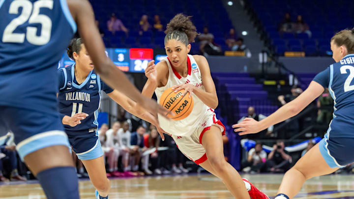 Jalynn Bristow 1, # 7 Texas Tech Womens Basketball take on #10 ranked Villanova in the 2026 NCAA Div I Women’s Basketball Championship at the Pete Maravich Assembly Center in Baton Rouge, LA. Friday, March 20, 2026.