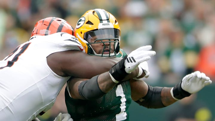 Green Bay Packers defensive end Micah Parsons (1) against the Cincinnati Bengals on Sunday, October 12, 2025, at Lambeau Field in Green Bay, Wis.Green Bay defeated Cincinnati 27-18.
Wm. Glasheen USA TODAY NETWORK-Wisconsin