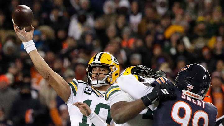Green Bay Packers quarterback Jordan Love (10) against the Chicagp Bears during their wild-card playoff football game Saturday, January 10, 2026, at Soldier Field in Chicago, Illinois. The Bears defeated the Packers 31-27.
Wm. Glasheen /USA TODAY NETWORK-Wisconsin.