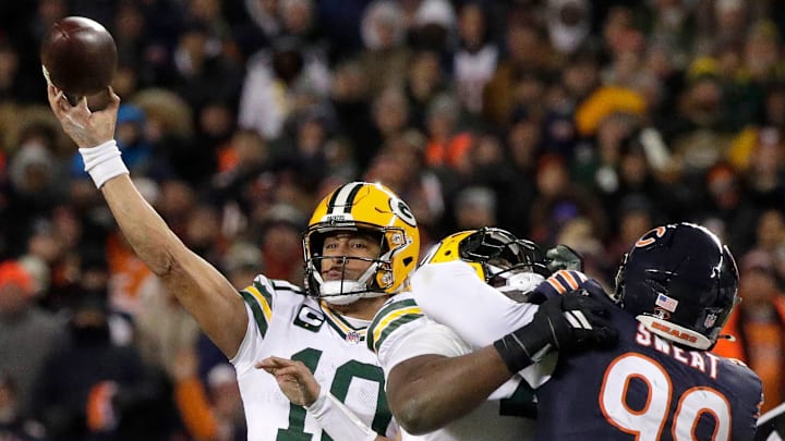Green Bay Packers quarterback Jordan Love (10) against the Chicagp Bears during their wild-card playoff football game Saturday, January 10, 2026, at Soldier Field in Chicago, Illinois. The Bears defeated the Packers 31-27.
Wm. Glasheen /USA TODAY NETWORK-Wisconsin.