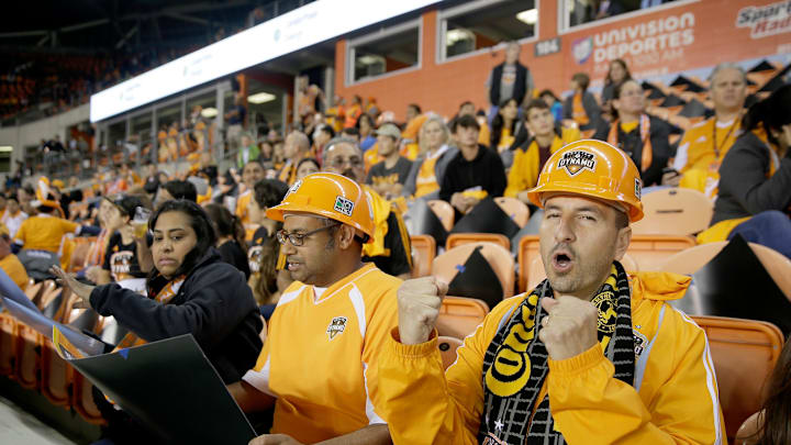 Nov 21, 2017; Houston, TX, USA; Fans get ready before the Houston Dynamo play the Seattle Sounders