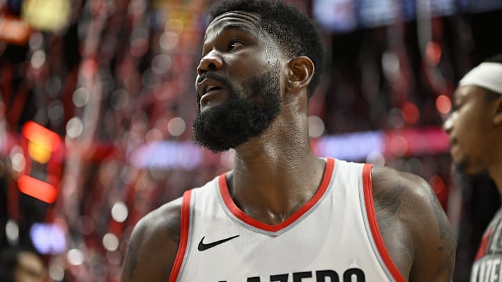 Mar 13, 2024; Portland, Oregon, USA; Portland Trail Blazers center Deandre Ayton (2)