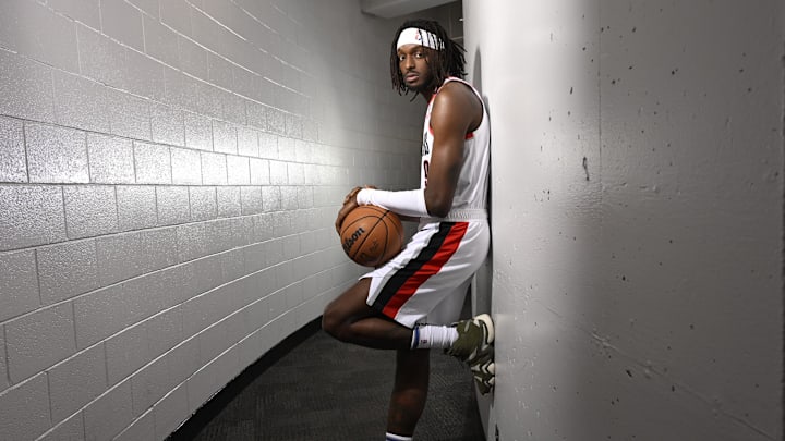 Sep 30, 2024; Portland, Oregon, USA; Portland Trail Blazers forward Jerami Grant (9). Mandatory Credit: Troy Wayrynen-Imagn Images