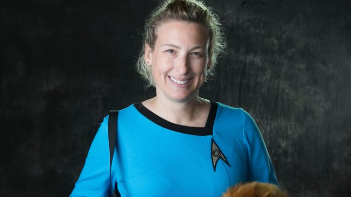 Shari Smith dressed as the science officer from Star Trek stands in the Azcentral photo booth during Phoenix Fan Fusion at the Phoenix Convention Center in Phoenix on May 25, 2019. 

1198887001