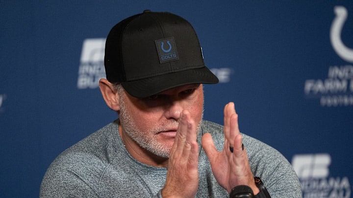 Indianapolis Colts General Manager Chris Ballard speaks with media Thursday, Jan. 8, 2026, at the Colts practice facility in Indianapolis. Indianapolis Colts General Manager Chris Ballard speaks with media Thursday, Jan. 8, 2026, at the Colts practice facility in Indianapolis.