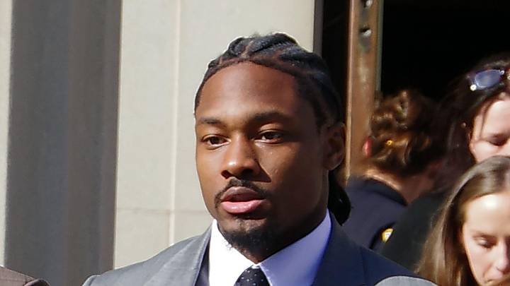 Former New England Patriots wide receiver Stefon Diggs exits the Dedham District Courthouse