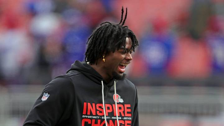 Browns tight end Harold Fannin Jr. is all smiles as he warms up before playing the Buffalo Bills, Dec. 21, 2025, in Cleveland. Browns tight end Harold Fannin Jr. is all smiles as he warms up before playing the Buffalo Bills, Dec. 21, 2025, in Cleveland.