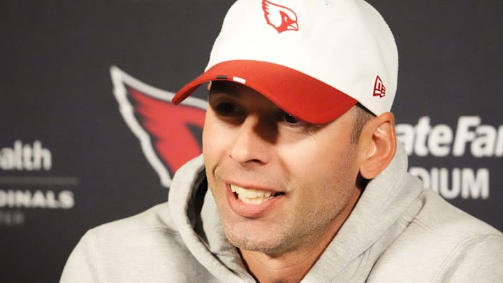 Arizona Cardinals head coach Jonathan Gannon during organized team practice at Arizona Cardinals training center in Tempe on May 28, 2025.