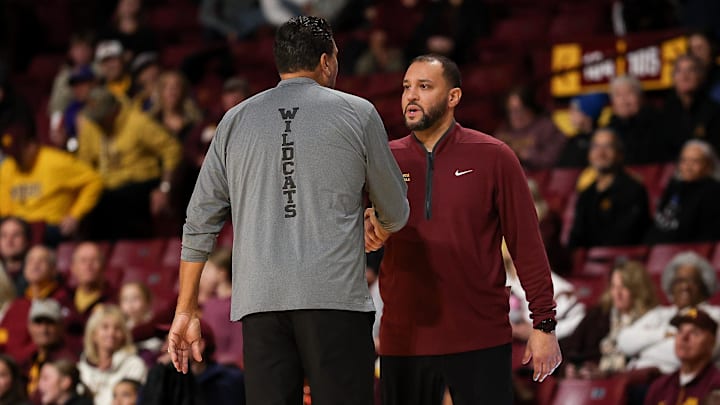 Dec 1, 2024; Minneapolis, Minnesota, USA; Bethune-Cookman Wildcats head coach Reggie Theus and Minnesota Golden Gophers head coach Ben Johnson shake hands after the game at Williams Arena. Mandatory Credit: Matt Krohn-Imagn Images Dec 1, 2024; Minneapolis, Minnesota, USA; Bethune-Cookman Wildcats head coach Reggie Theus and Minnesota Golden Gophers head coach Ben Johnson shake hands after the game at Williams Arena. Mandatory Credit: Matt Krohn-Imagn Images