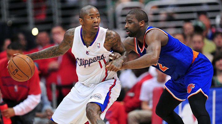 Los Angeles Clippers shooting guard Jamal Crawford controls the ball against New York Knicks point guard Raymond Felton Los Angeles Clippers shooting guard Jamal Crawford controls the ball against New York Knicks point guard Raymond Felton
