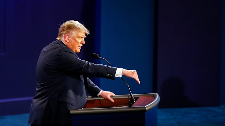 President Donald Trump debates Democratic presidential candidate, former Vice President Joe Biden in the first Presidential debate in the Sheila and Eric Samson Pavilion at the Cleveland Clinic, Tuesday, Sept. 29, 2020, in Cleveland.
