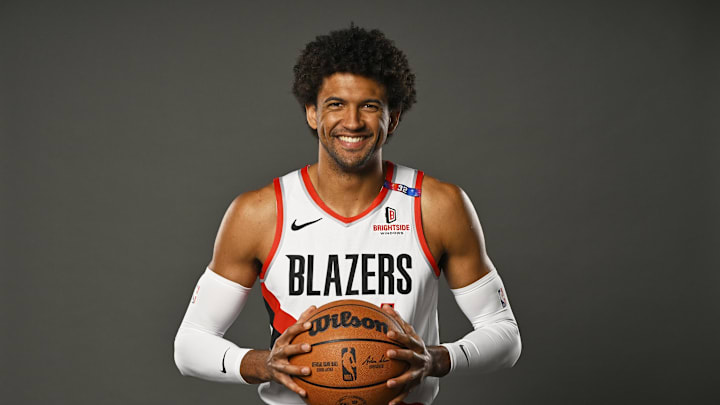 Sep 30, 2024; Portland, Oregon, USA; Portland Trail Blazers guard Matisse Thybulle (4). Mandatory Credit: Troy Wayrynen-Imagn Images Sep 30, 2024; Portland, Oregon, USA; Portland Trail Blazers guard Matisse Thybulle (4). Mandatory Credit: Troy Wayrynen-Imagn Images