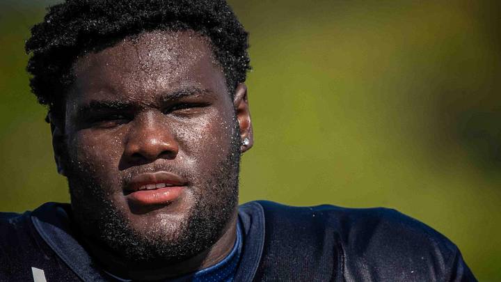 Jamar Thompson (DT) at the West Boca Raton Community High School Bulls' first week of football practice at the school campus in unincorporated Palm Beach County, Fla., on July 31, 2025.