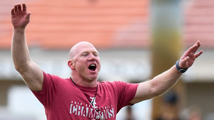Alabama head strength and conditioning coach Scott Cochran during Alabama's practice on the Barry University campus in Miami Shores, Fla., on Wednesday December 26, 2018. Alabama plays Oklahoma in the Orange Bowl on Saturday.
Bamapractice13 Alabama head strength and conditioning coach Scott Cochran during Alabama's practice on the Barry University campus in Miami Shores, Fla., on Wednesday December 26, 2018. Alabama plays Oklahoma in the Orange Bowl on Saturday.
Bamapractice13