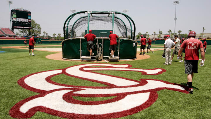 June 10, 2011; Columbia, SC, USA;  South Carolina Gamecocks players take batting practice at Carolina Stadium in preparation for the Columbia super regional of the NCAA baseball tournament. Mandatory Credit: Jeff Blake-Imagn Images